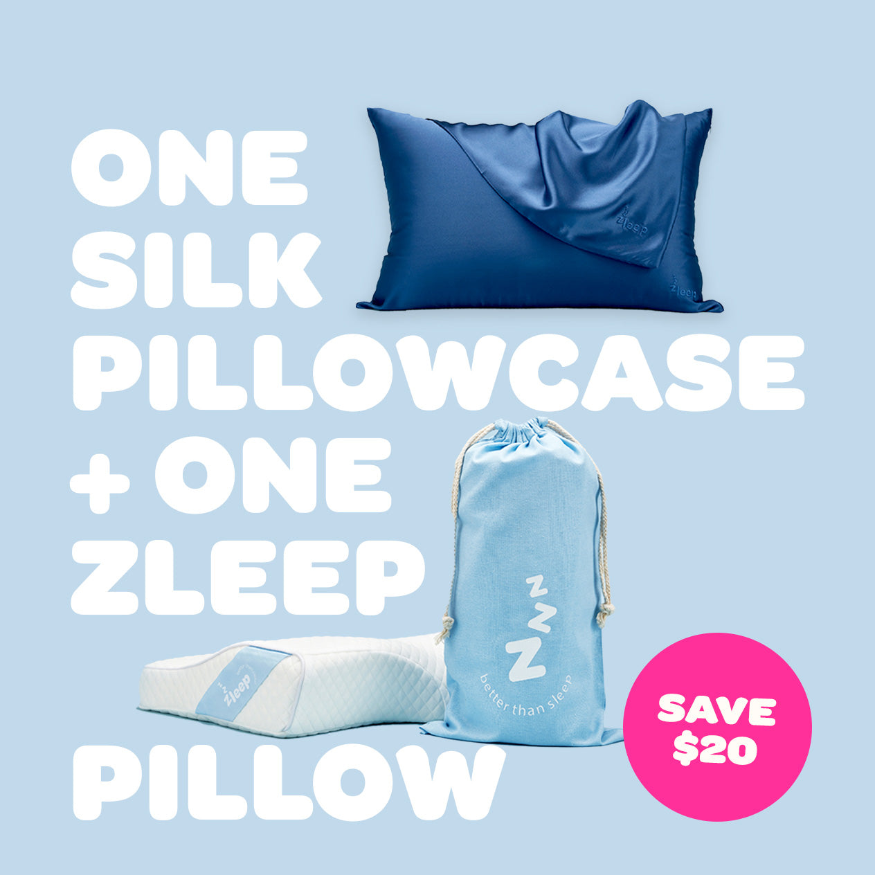1 Zleep Pillow + 1 Pillowcase