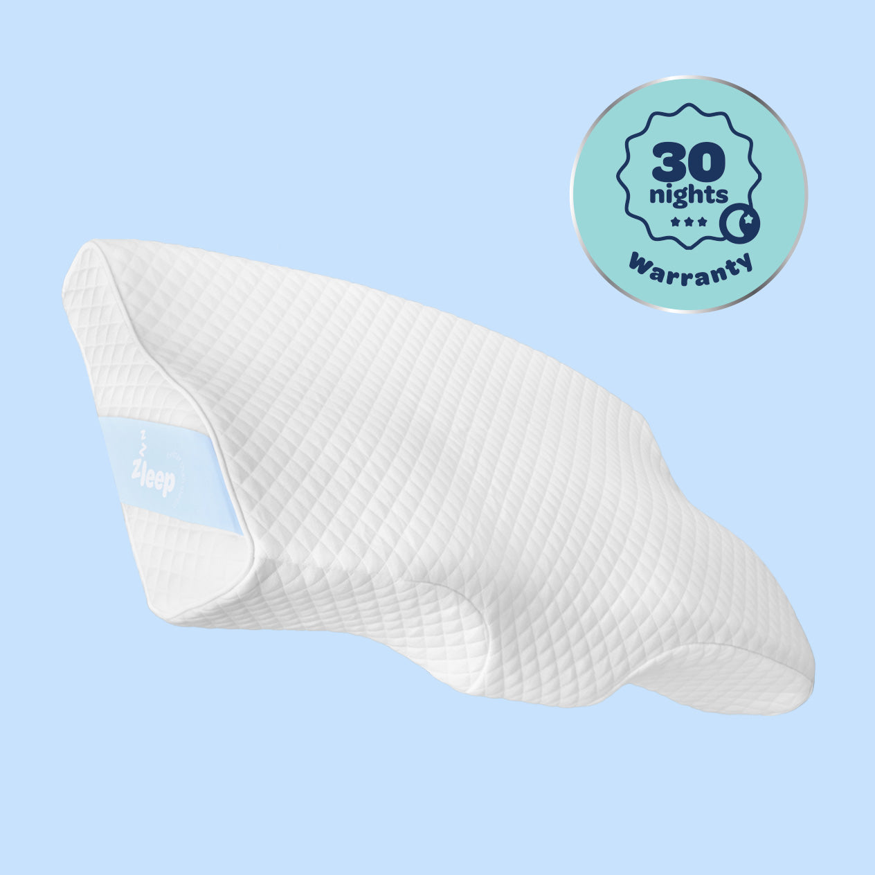 Zleep Chiropractic Pillow For Neck Pain Relief - Back and Side Sleeper